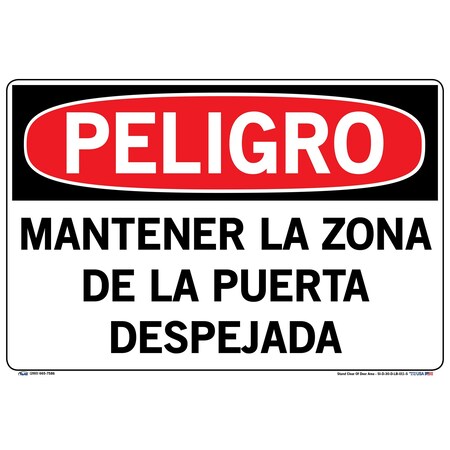 Vestil Vinyl Label Sign, 12-1/2" Height, 18-1/2" Width, Vinyl Label, Rectangle, Spanish SI-D-30-D-LB-011-S